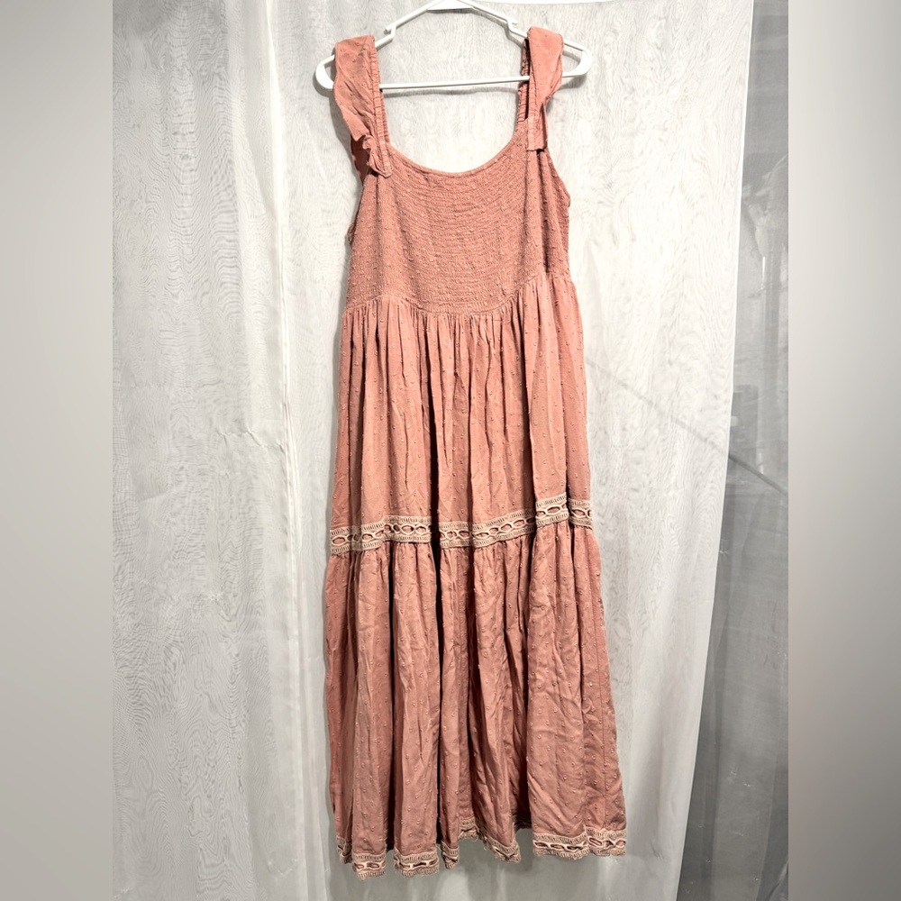 Blush pink boho style maxi dress size xl